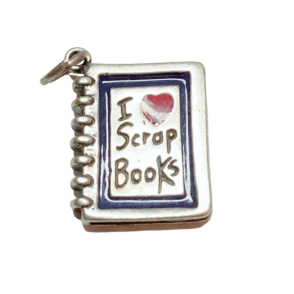 925 Sterling Silver bracelet With 3D Blue And Red Enameled Binded Book Charm‎